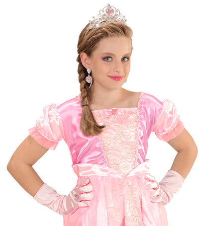 Widmann Prinzessinnenset Pink mit Tiara Handschuhen und Ring – Rückansicht
