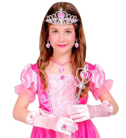 "PRINZESSIN SET (Tiara, Handschuhe, Halskette, Ohrringe, Zauberstab)