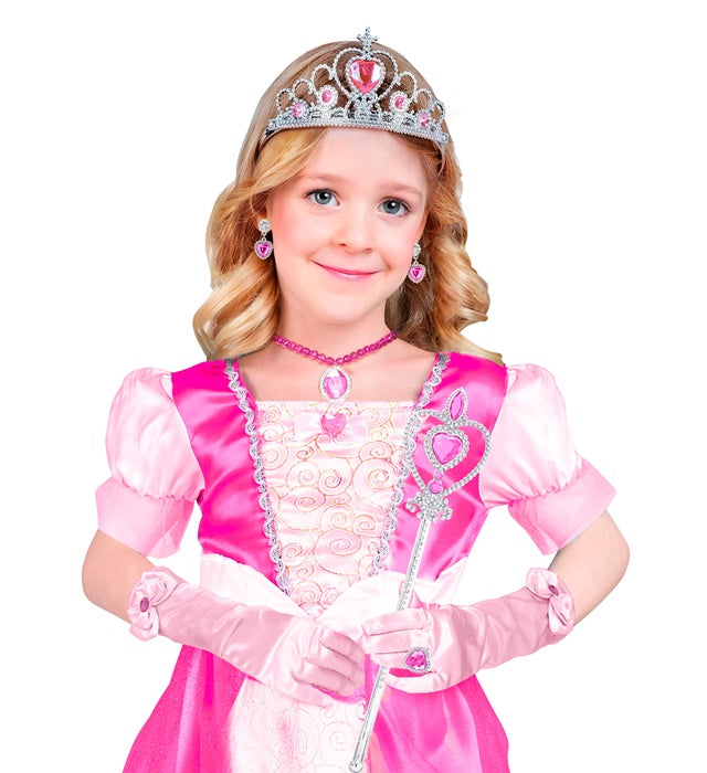 "PRINZESSIN SET (Tiara, Handschuhe, Halskette, Ohrringe, Zauberstab)