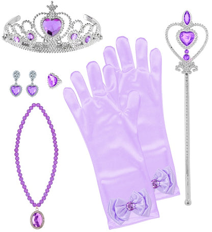 Widmann Prinzessinnen-Zubehörset mit Tiara, Handschuhen, Halskette, Ohrringen und Zauberstab – Produktansicht
