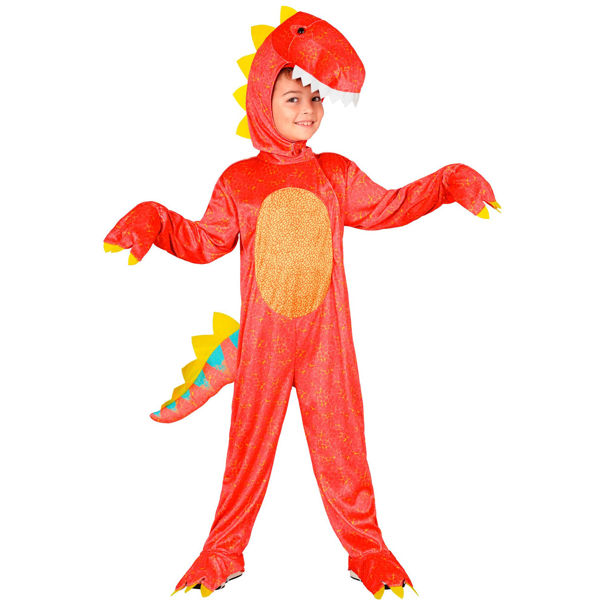 "DINOSAURIER" (Overall, Kapuze mit Kopf, Handschuhe)