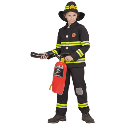 Widmann Feuerwehrmann-Kinderkostüm mit Oberteil, Hose und Helm – Produktansicht