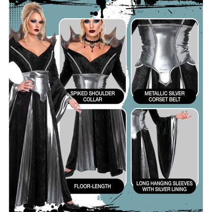 "DUNKLE KÖNIGIN" (Kleid, Gürtel)
