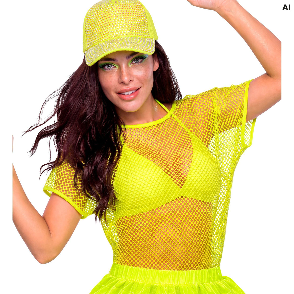 "NEON GELBES NETZSHIRT"