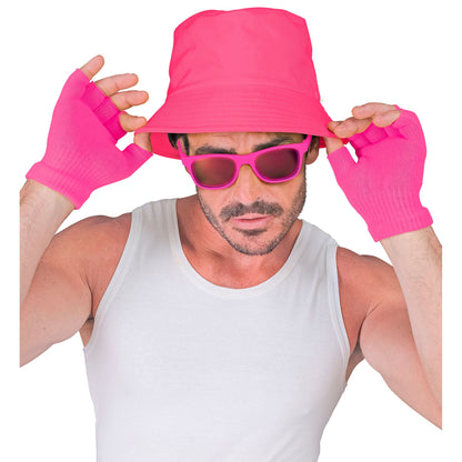 "NEON PINKE FINGERLOSE HANDSCHUHE"