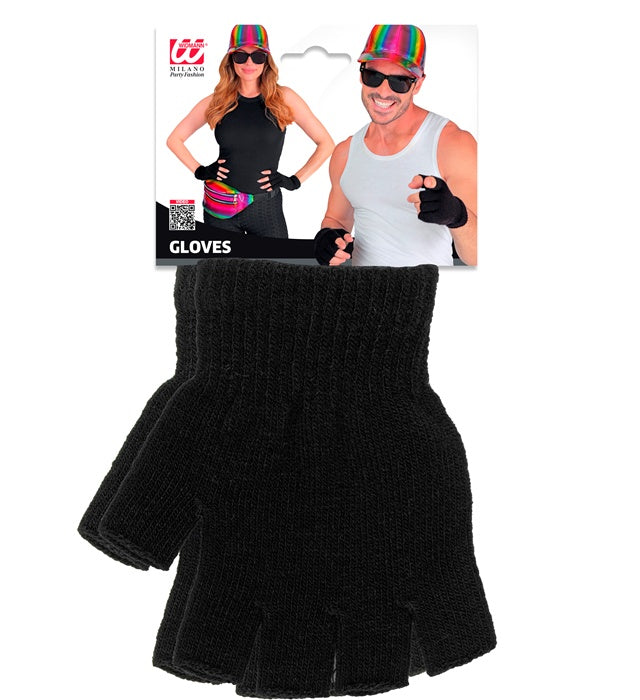 "SCHWARZE FINGERLOSE HANDSCHUHE"