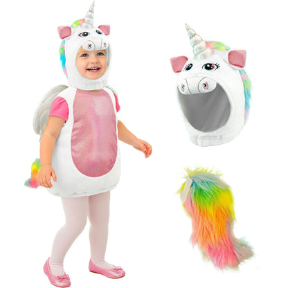 Widmann Einhorn-Kostümkapuze mit detailreichem Einhornkopf für Fasnacht und Mottopartys – Detailansicht