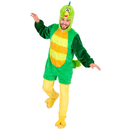 "GRÜNER VOGEL SOFT PLÜSCHKOSTÜM" (Overall mit Kapuze)