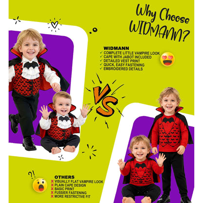 Widmann Vampir-Kostüm für Kinder mit schwarzem Overall und Umhang – Ansicht 7