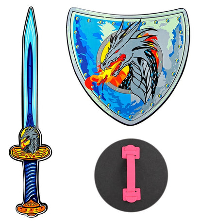"DRACHENVIKINGER SCHWERT & SCHILD" aus weichem Schaumstoff - Schwert 52 cm, Schild 30 x 28 cm