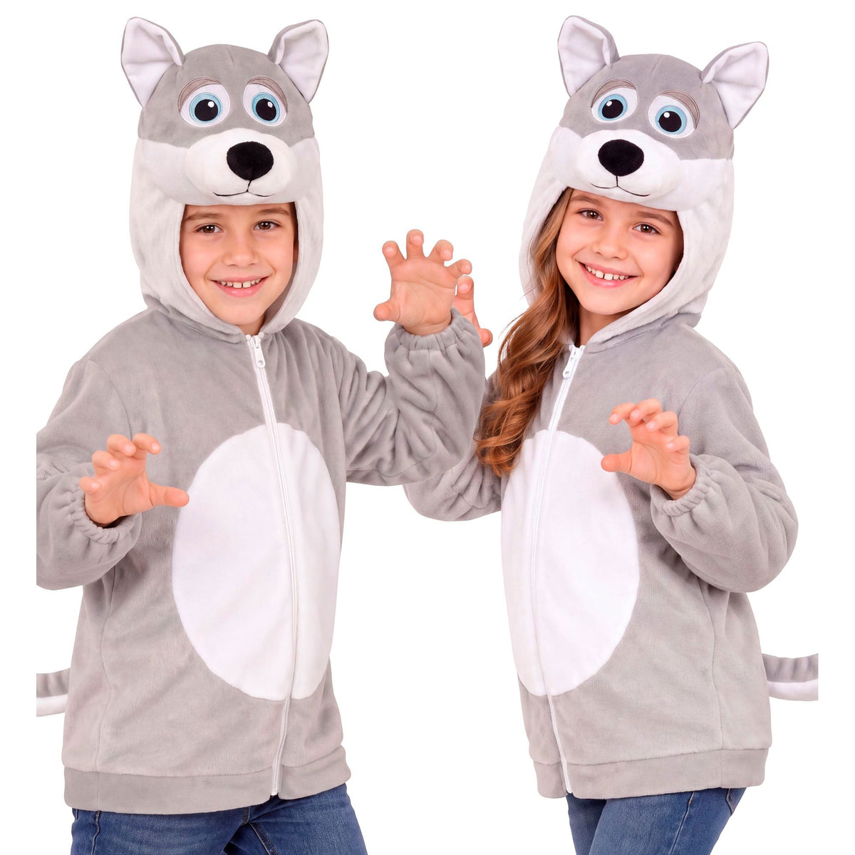 "WOLF SOFT PLÜSCHKOSTÜM" (Jacke mit Kapuze)