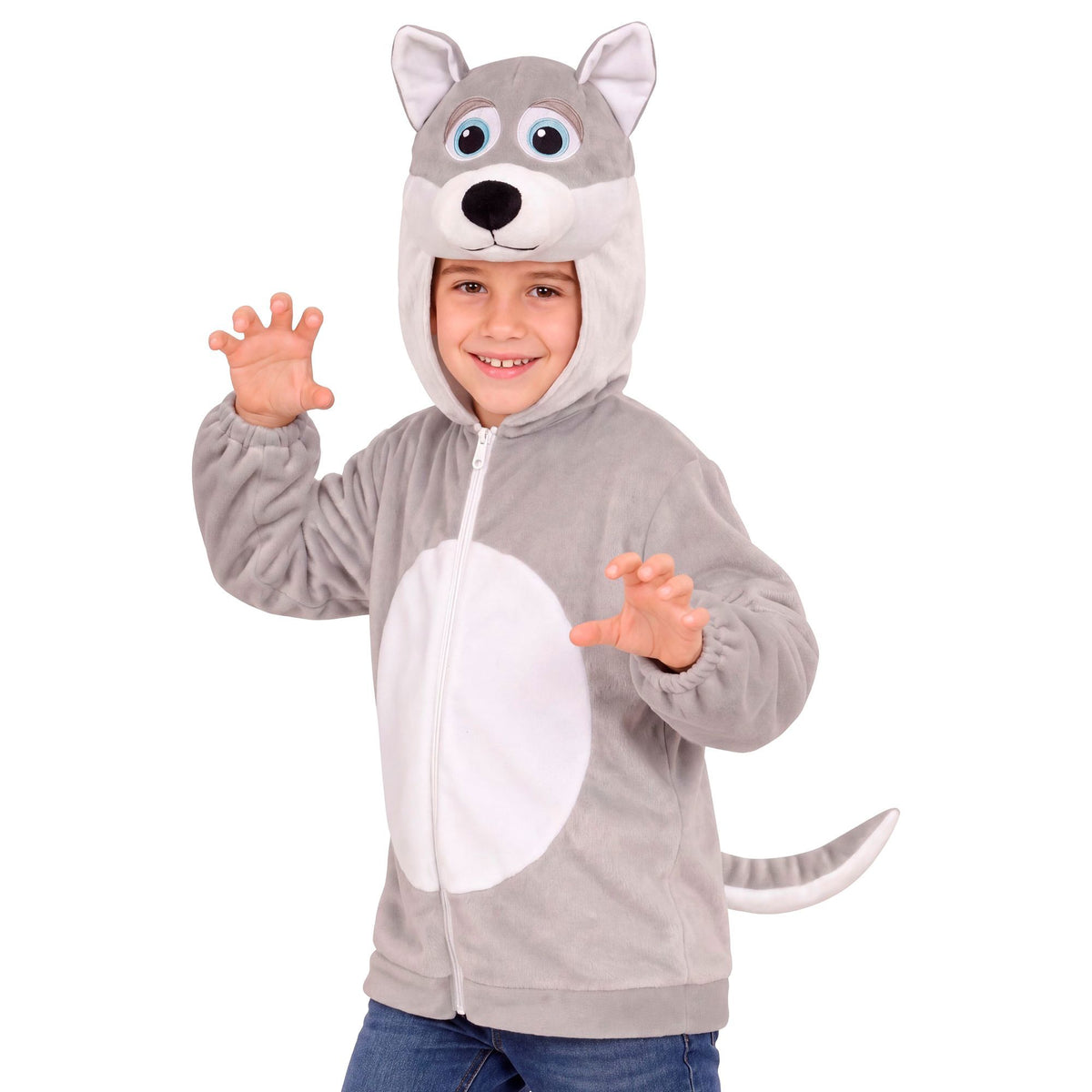 "WOLF SOFT PLÜSCHKOSTÜM" (Jacke mit Kapuze)