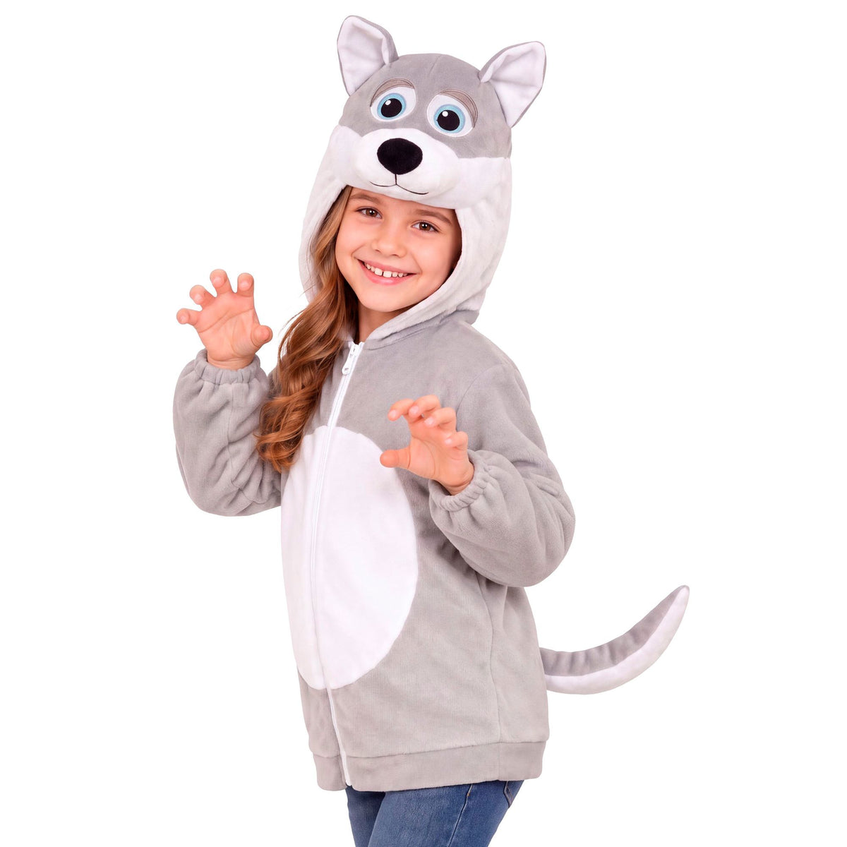 "WOLF SOFT PLÜSCHKOSTÜM" (Jacke mit Kapuze)
