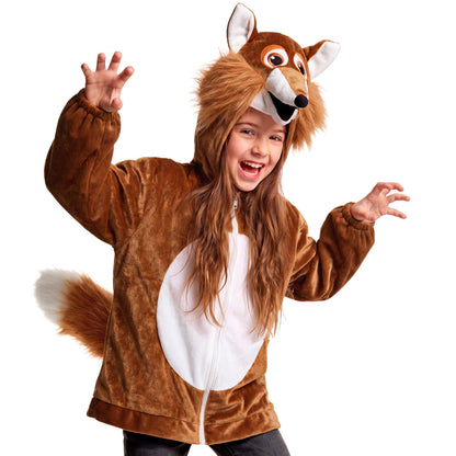 Widmann Kostüm Fuchs-Plüschjacke mit Kapuze für Kinder