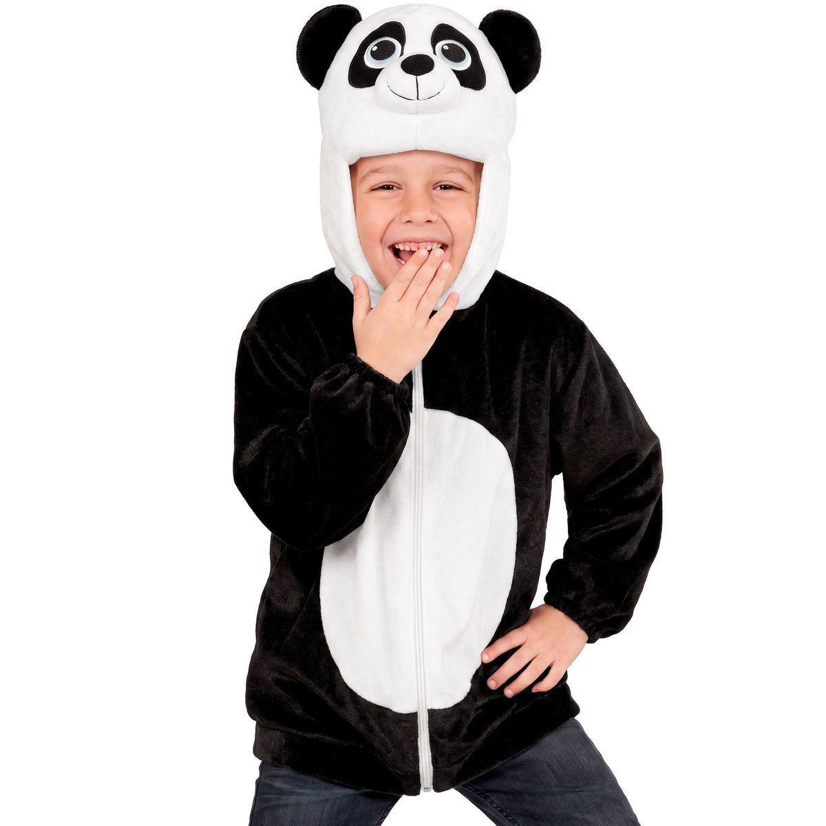 Widmann Kostüme Panda-Plüschkostüm mit Kapuze für Kinder