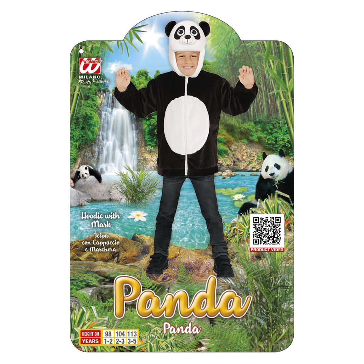Widmann Kostüme Panda-Plüschkostüm mit Kapuze für Kinder