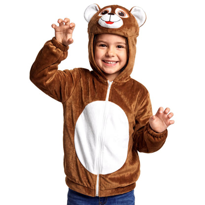 Widmann Kostüme Bär-Plüschkostüm mit Kapuzenjacke für Kinder – Fasnachts- und Mottoparty-Outfit