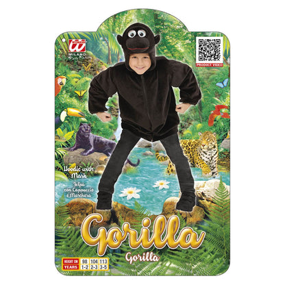 Widmann Kostümset Gorilla-Plüschkostüm mit Kapuze und Maske für Kinder