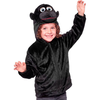 "GORILLA SOFT PLÜSCHKOSTÜM" (Jacke mit Kapuze und Maske)