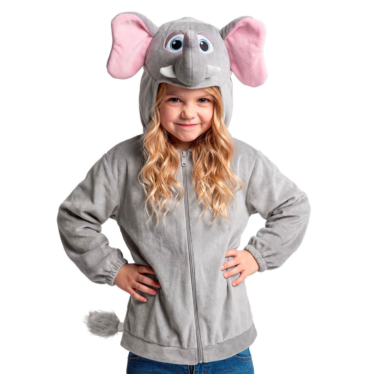 Widmann Costume Set Elefanten-Plüschkostüm mit Kapuze und Maske für Kinder