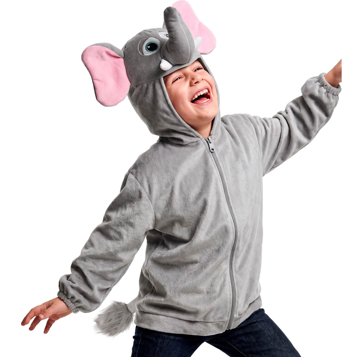 "ELEFANT SOFT PLÜSCHKOSTÜM" (Jacke mit Kapuze und Maske)