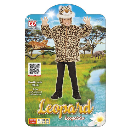Widmann Kostüme Leopard Soft Plüschjacke mit Kapuze – Tierkostüm für Kinder