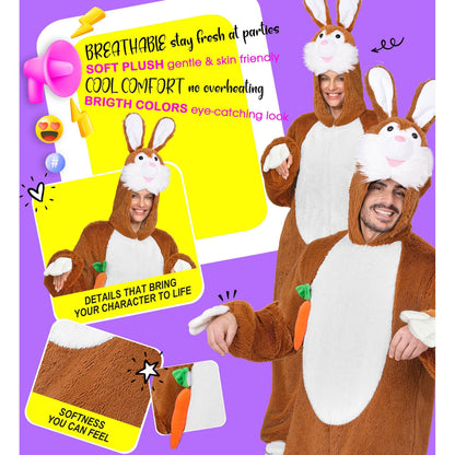 "HASE EXTRA WEICHES PLÜSCHKOSTÜM" (Overall mit Kapuze)