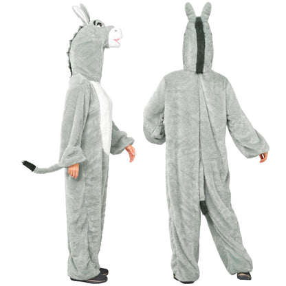 "DONKEY IN SOFT PLUSH" (hooded jumpsuit with mask)