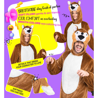 "FUCHS EXTRA WEICHES PLÜSCHKOSTÜM" (Overall mit Kapuze)
