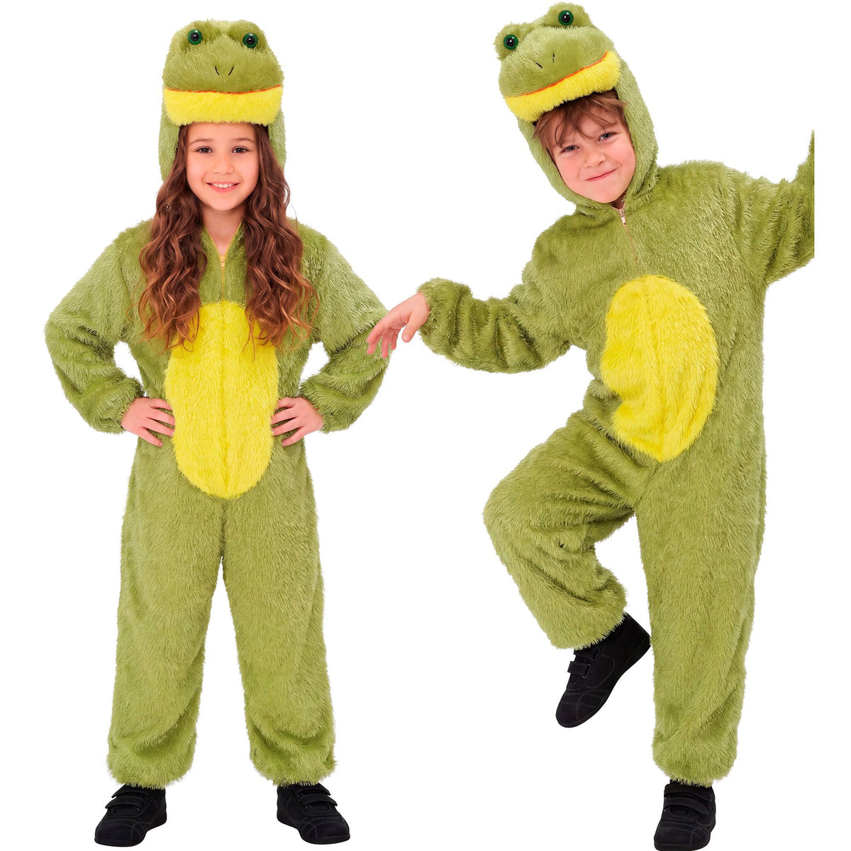Widmann Frosch Funny Overall mit Kapuze für Kinder – Produktansicht