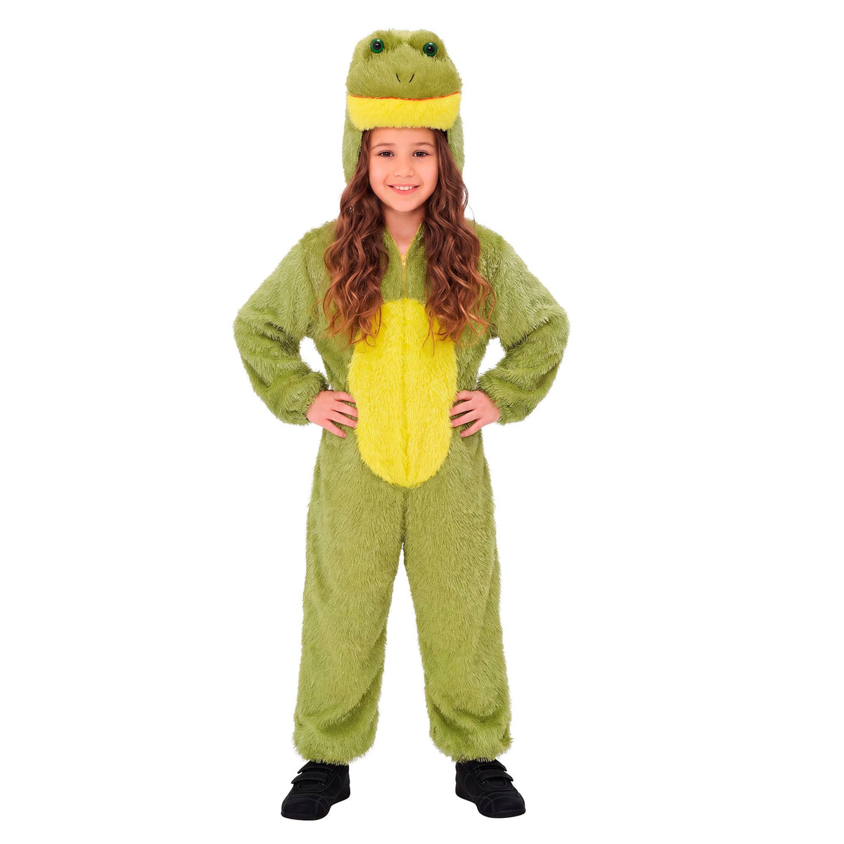 Widmann Frosch Funny Overall mit Kapuze für Kinder – Detailansicht
