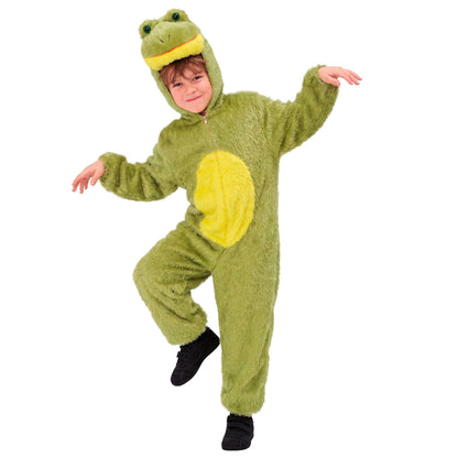 Widmann Frosch Funny Overall mit Kapuze für Kinder – Seitenansicht