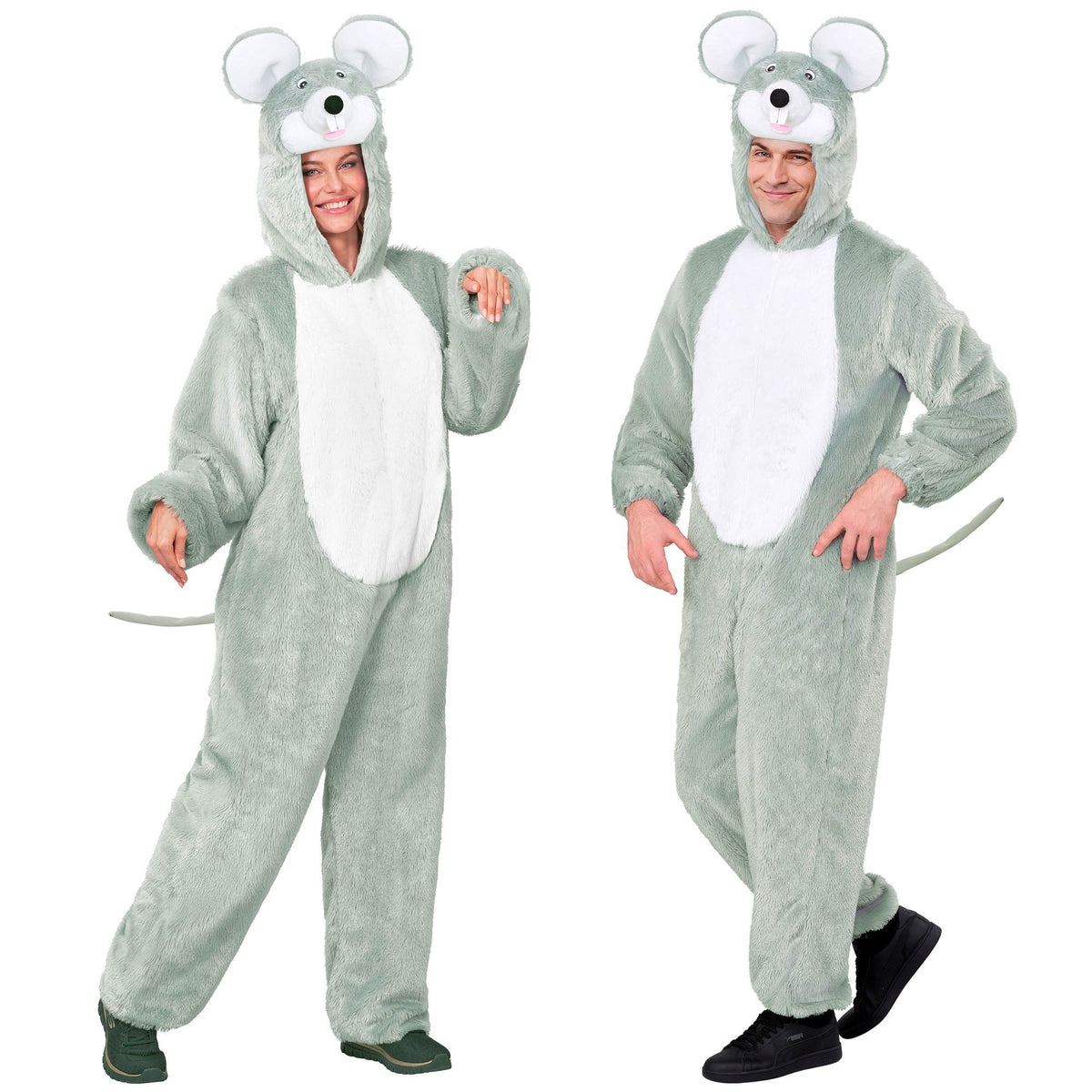 "MAUS EXTRA WEICHES PLÜSCHKOSTÜM" (Overall mit Kapuze)