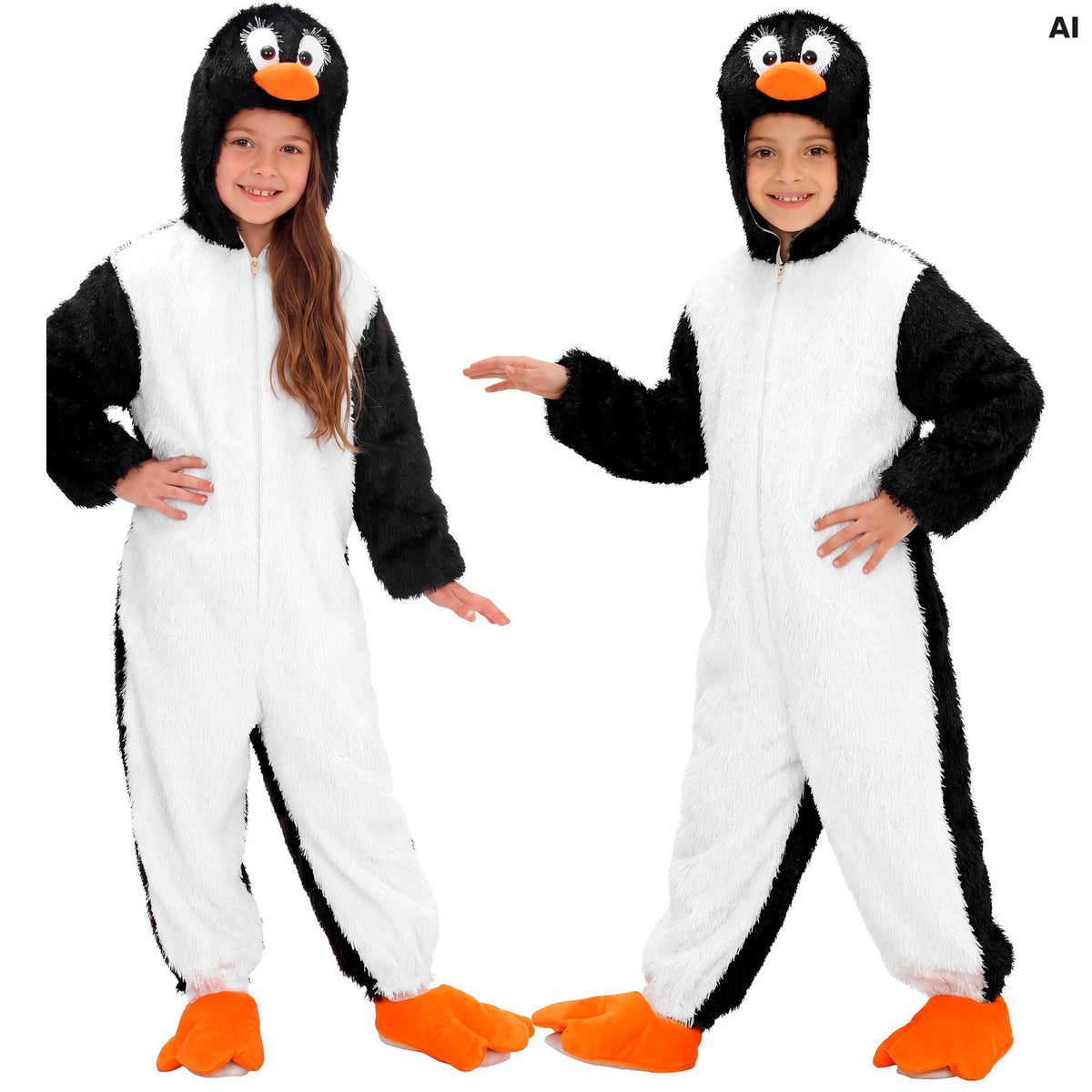Widmann Pinguin-Kinderkostüm Funny mit Kapuze und Maske – Produktansicht