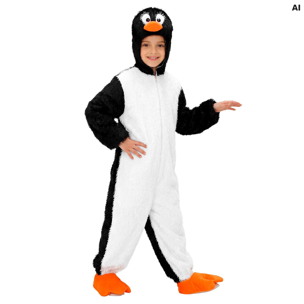 Widmann Pinguin-Kinderkostüm Funny mit Kapuze und Maske – Detailansicht