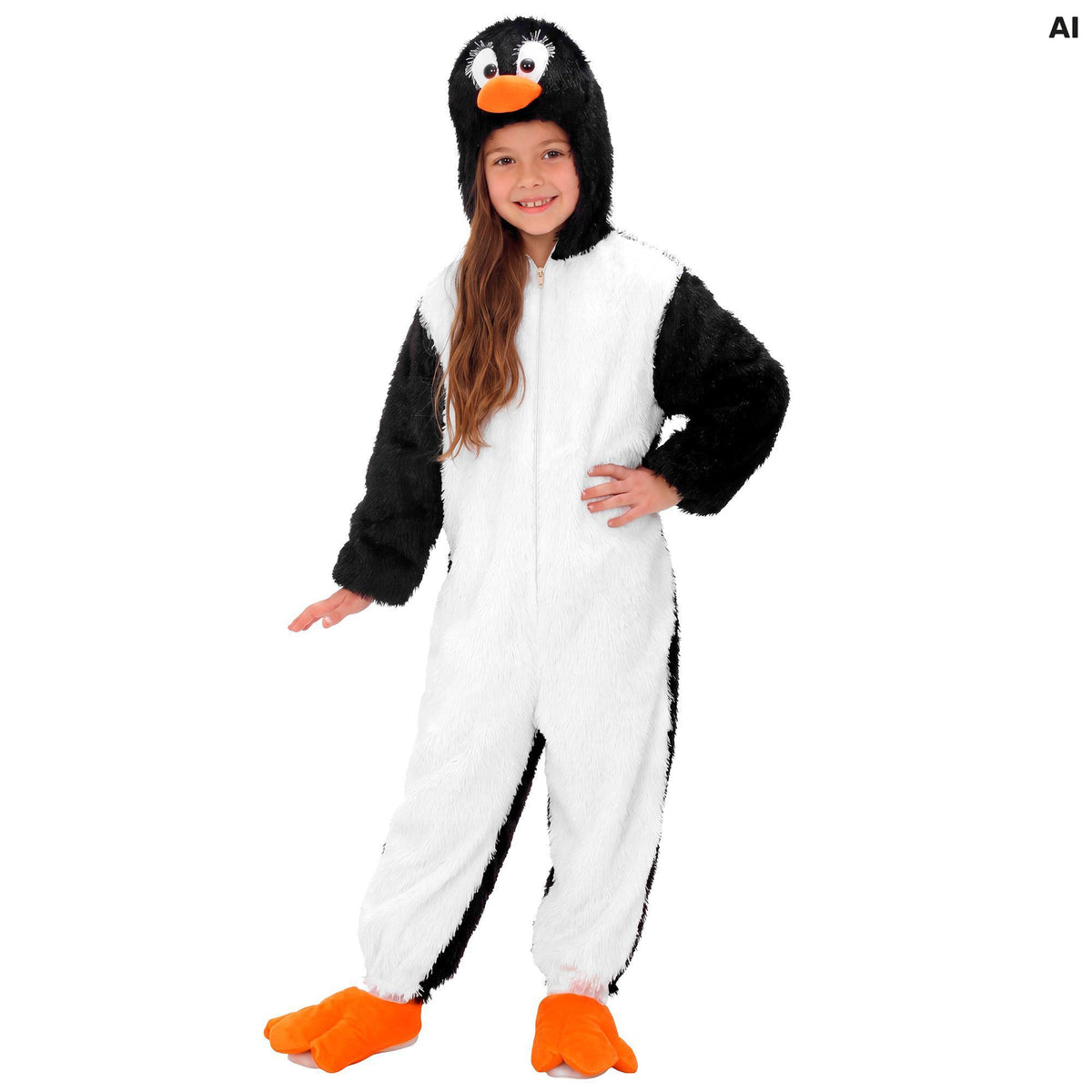 Widmann Pinguin-Kinderkostüm Funny mit Kapuze und Maske – Seitenansicht