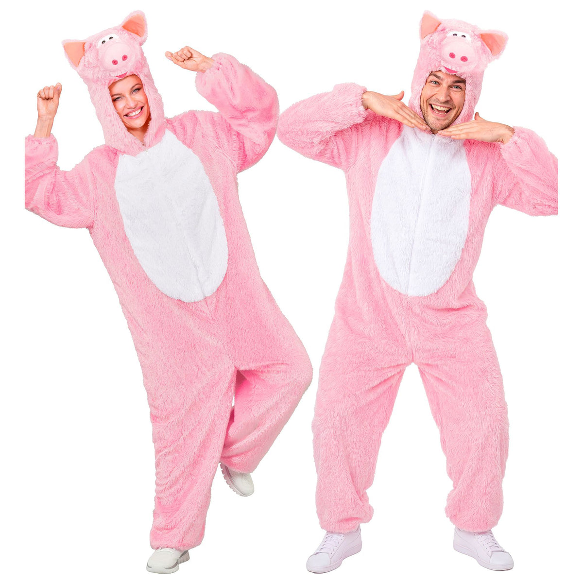 "SCHWEIN EXTRA WEICHES PLÜSCHKOSTÜM" (Overall mit Kapuze)