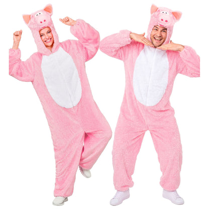 "SCHWEIN EXTRA WEICHES PLÜSCHKOSTÜM" (Overall mit Kapuze)
