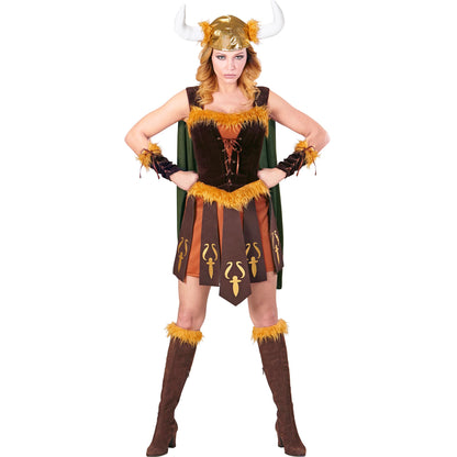 "WIKINGERIN" (Kleid mit Umhang, Armstulpen, Helm)