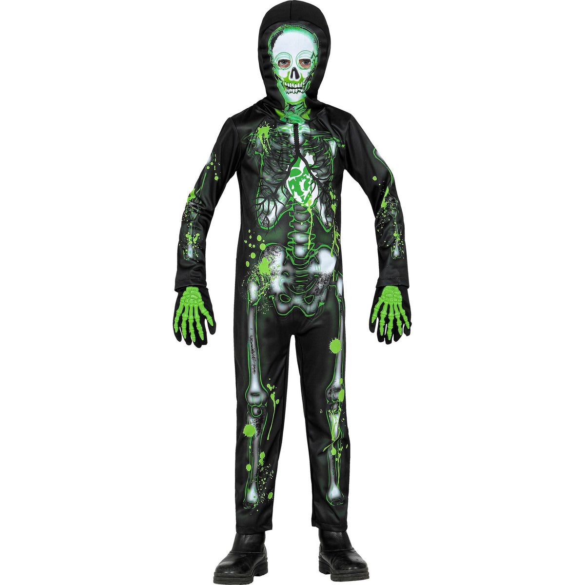 "VERSEUCHTES SKELETT" (Overall, Maske mit Kapuze)