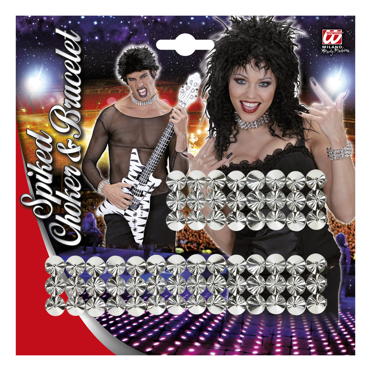 "HALSKETTE UND ARMBAND MIT NIETEN"