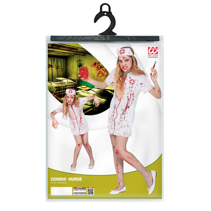 Widmann Zombie-Krankenschwester Kinderkostüm mit Kleid und Haube – Verpackung