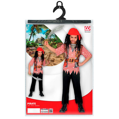 Widmann Kinder-Piratenkostüm mit Hemd Hose und Bandana – Rückansicht