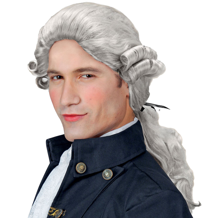 Widmann Perücken Kolonial Perücke Grau aus synthetischem Material für Fasnacht und Karneval