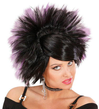 Widmann Rock-Prinzessin-Perücke schwarz violett in Box – Produktansicht