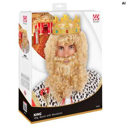 "PERÜCKE KÖNIG MIT BART UND SCHNURRBART" in Box