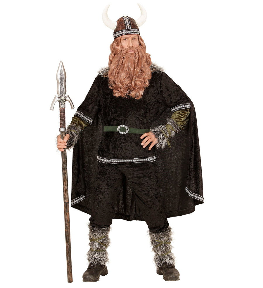 Widmann Wikinger Kostüm Set – Herren Tunika & Helm Braun Grau - Fasnacht24.ch