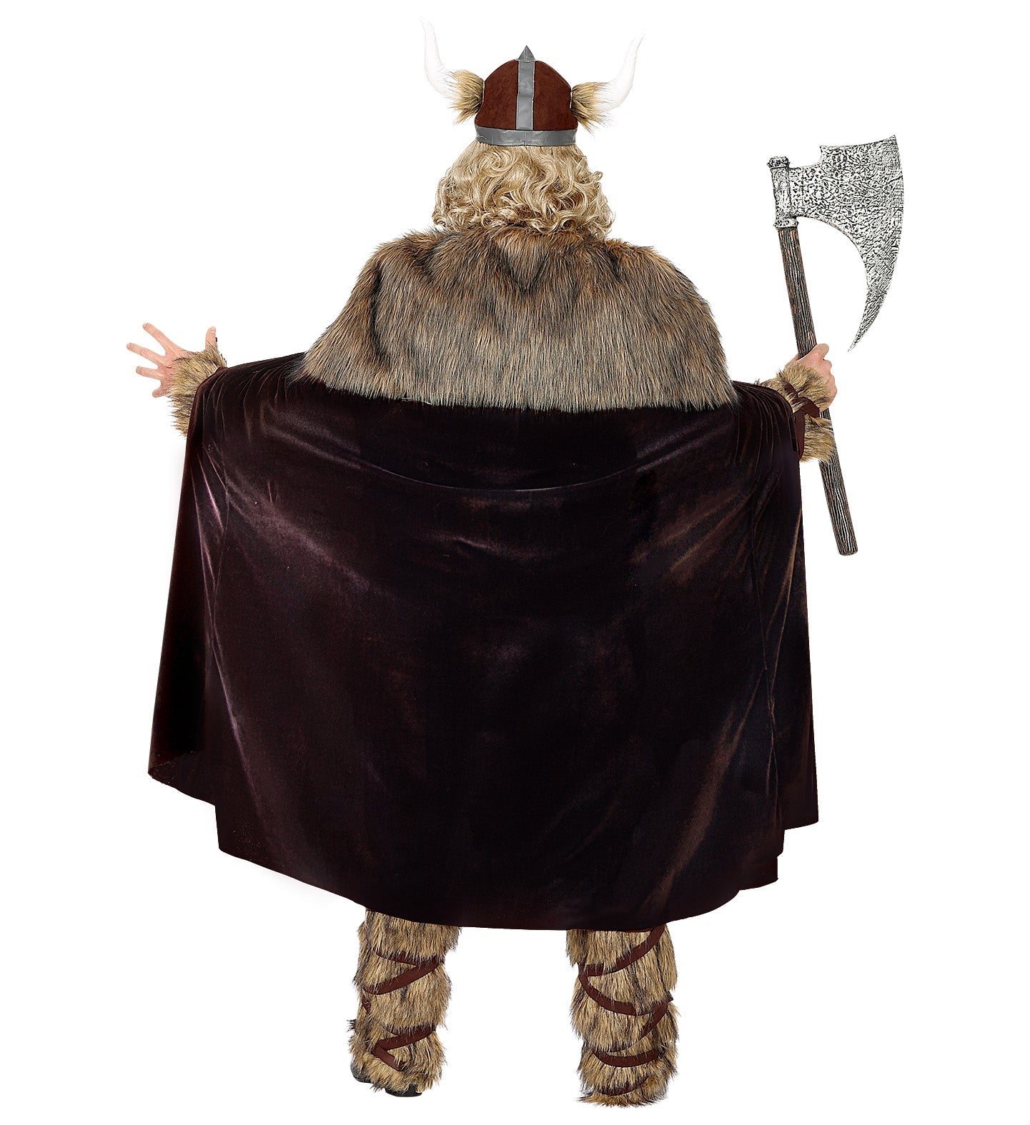Widmann Wikinger Umhang – Braun-Grau Mit Fell Pelerine Für Herren - Fasnacht24.ch