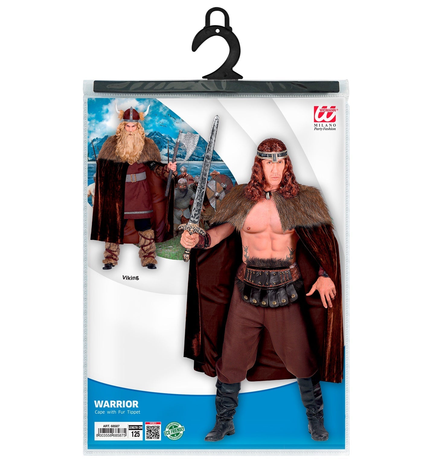 Widmann Wikinger Umhang – Braun-Grau Mit Fell Pelerine Für Herren - Fasnacht24.ch