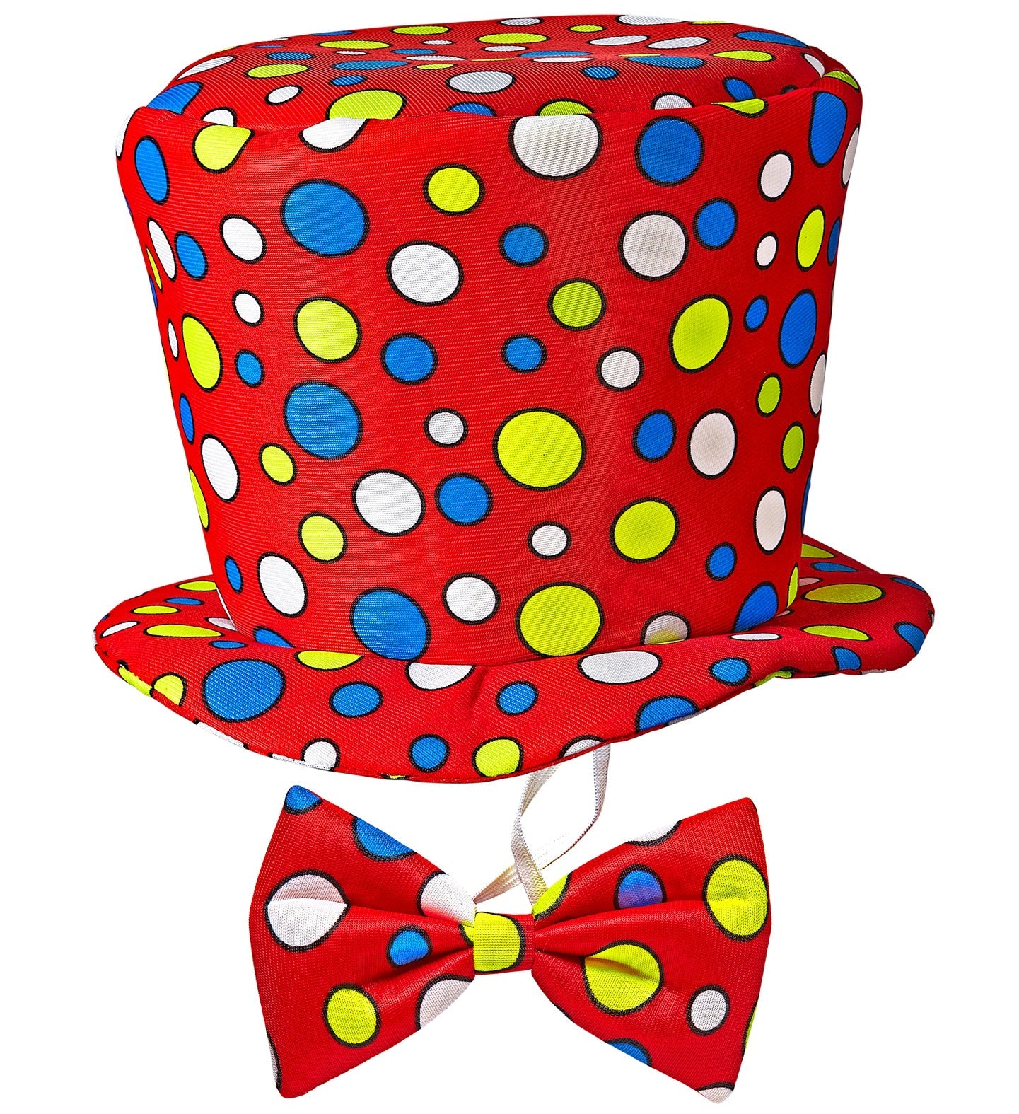 Rotes Clown-Hut und elastische Fliege aus Filz für Kinder im Zirkus-Party-Look
